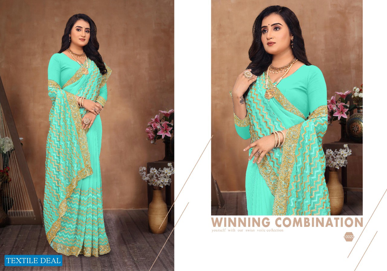 Sarita Sajani Wholesale Georgette Stone Work And Hand Work Sarees