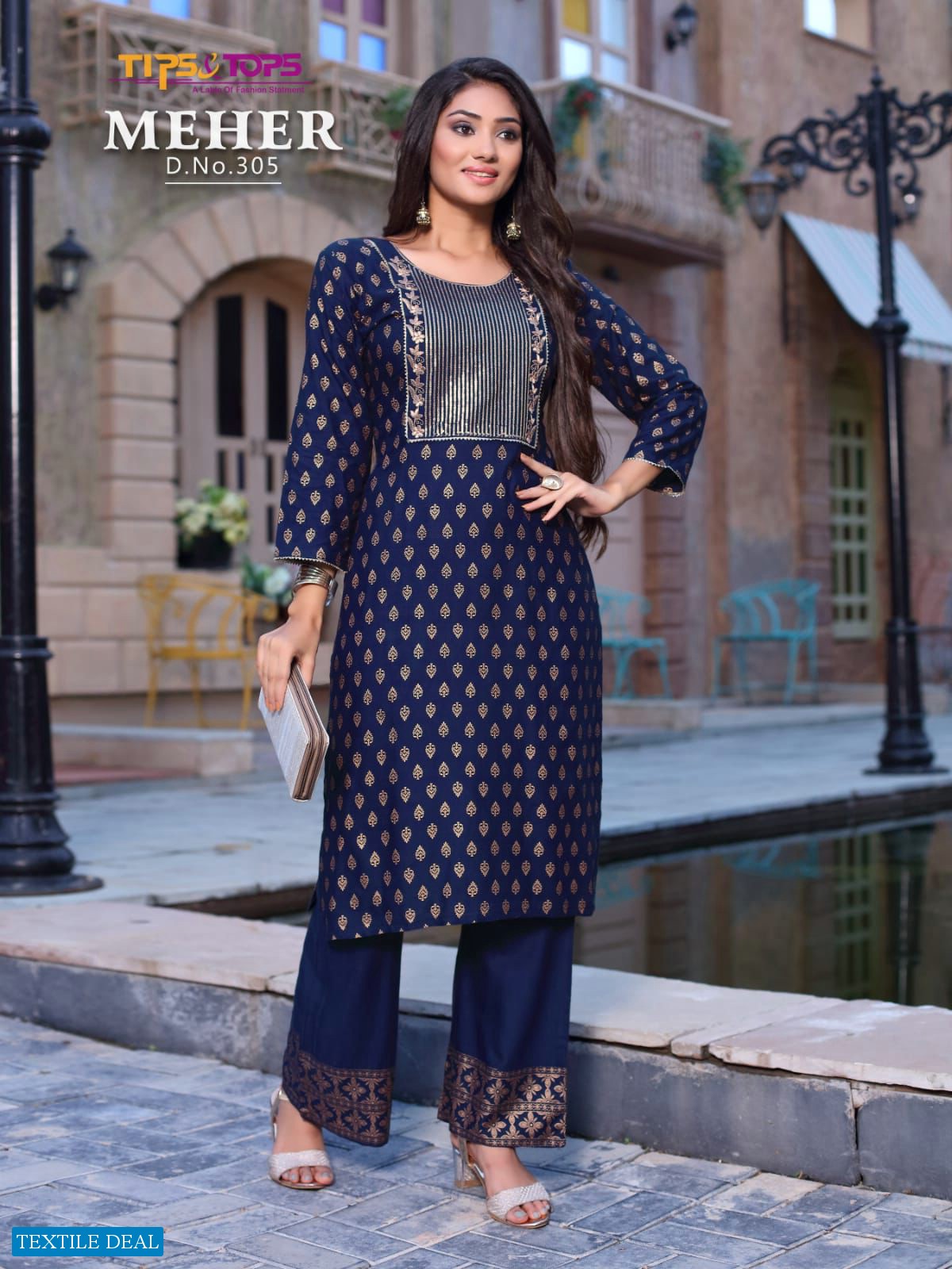 Tips And Tops Meher Vol-3 Wholesale Long Kurti With Plazzo Catalogs