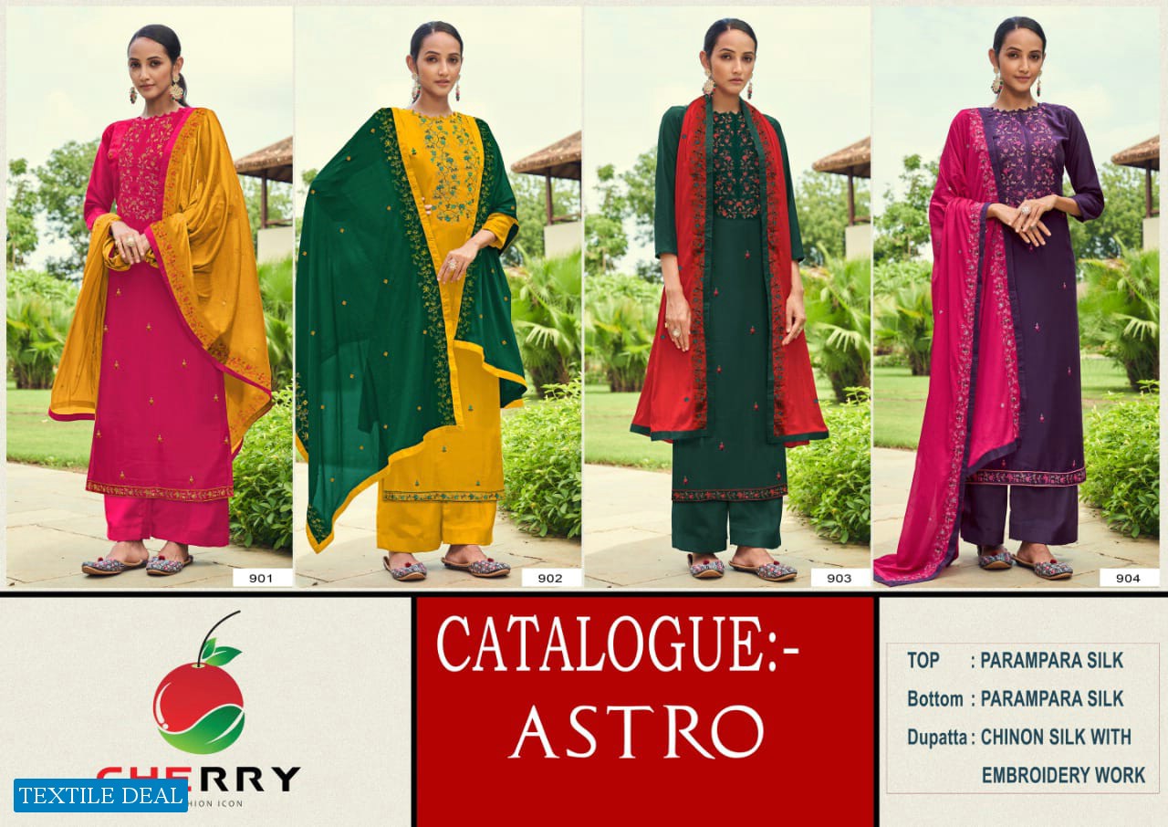 Cherry Astro Wholesale Parampara Silk Indian Dress Material