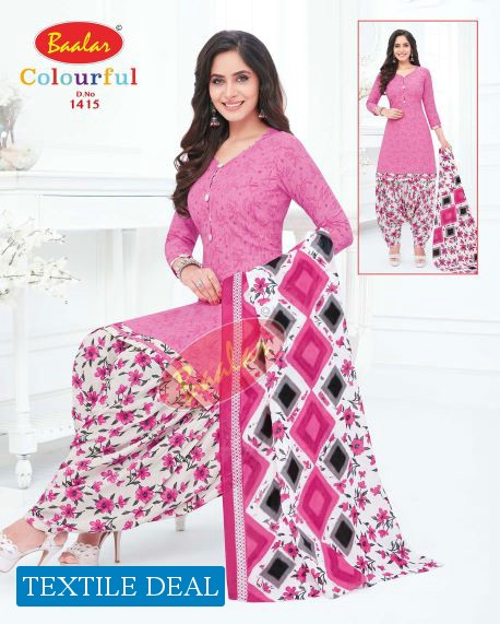 Baalar Colourful Vol-14 Wholesale Unstitched Cotton Printed Dress Material