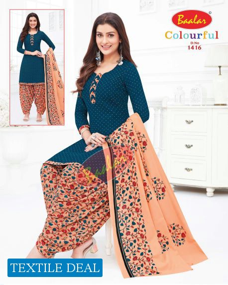 Baalar Colourful Vol-14 Wholesale Unstitched Cotton Printed Dress Material