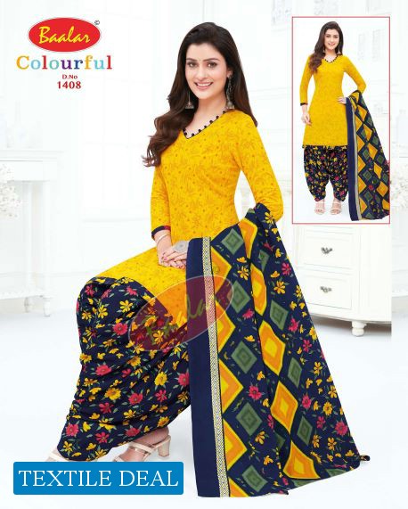 Baalar Colourful Vol-14 Wholesale Unstitched Cotton Printed Dress Material