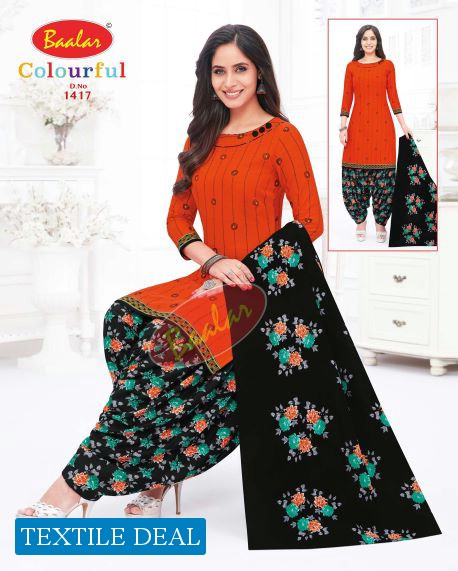 Baalar Colourful Vol-14 Wholesale Unstitched Cotton Printed Dress Material