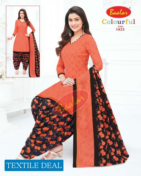 Baalar Colourful Vol-14 Wholesale Unstitched Cotton Printed Dress Material