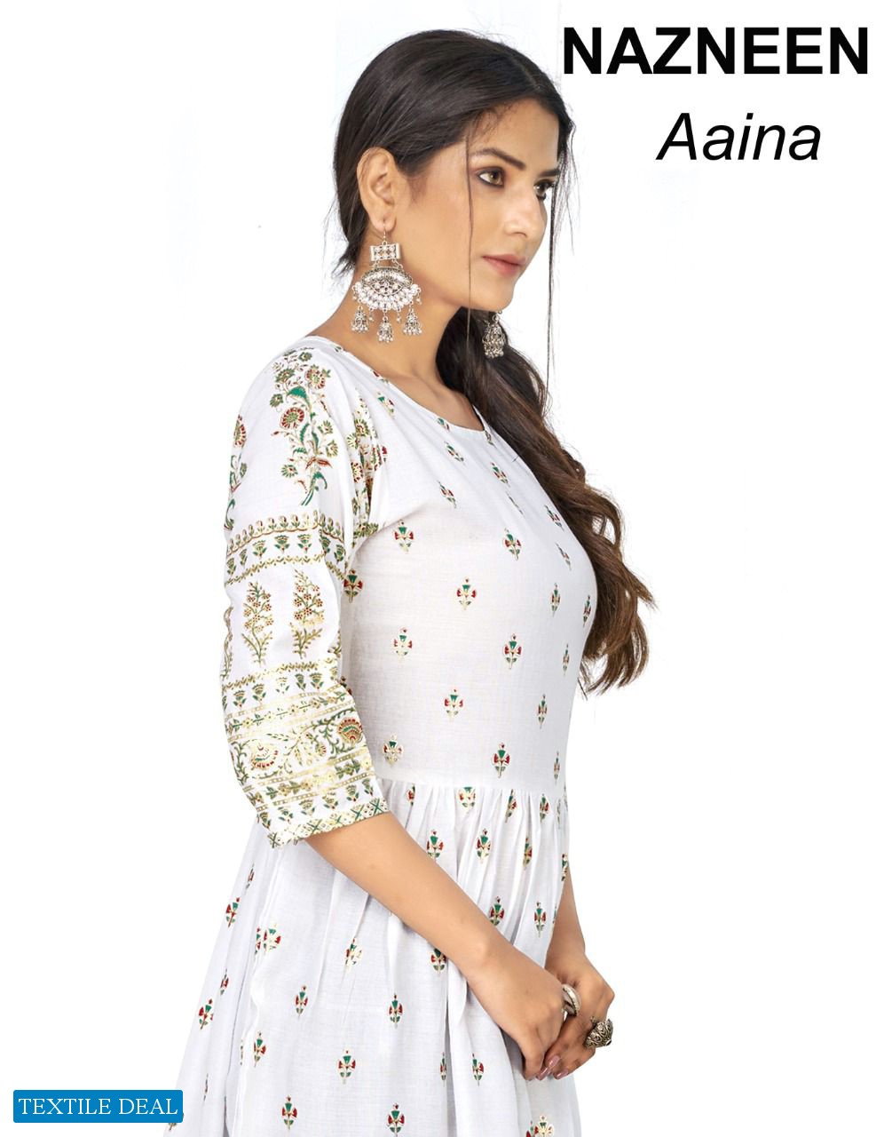 Nazneen Aaina 1023 Series Wholesale 14 Kg Reyon print Gown Catalogs