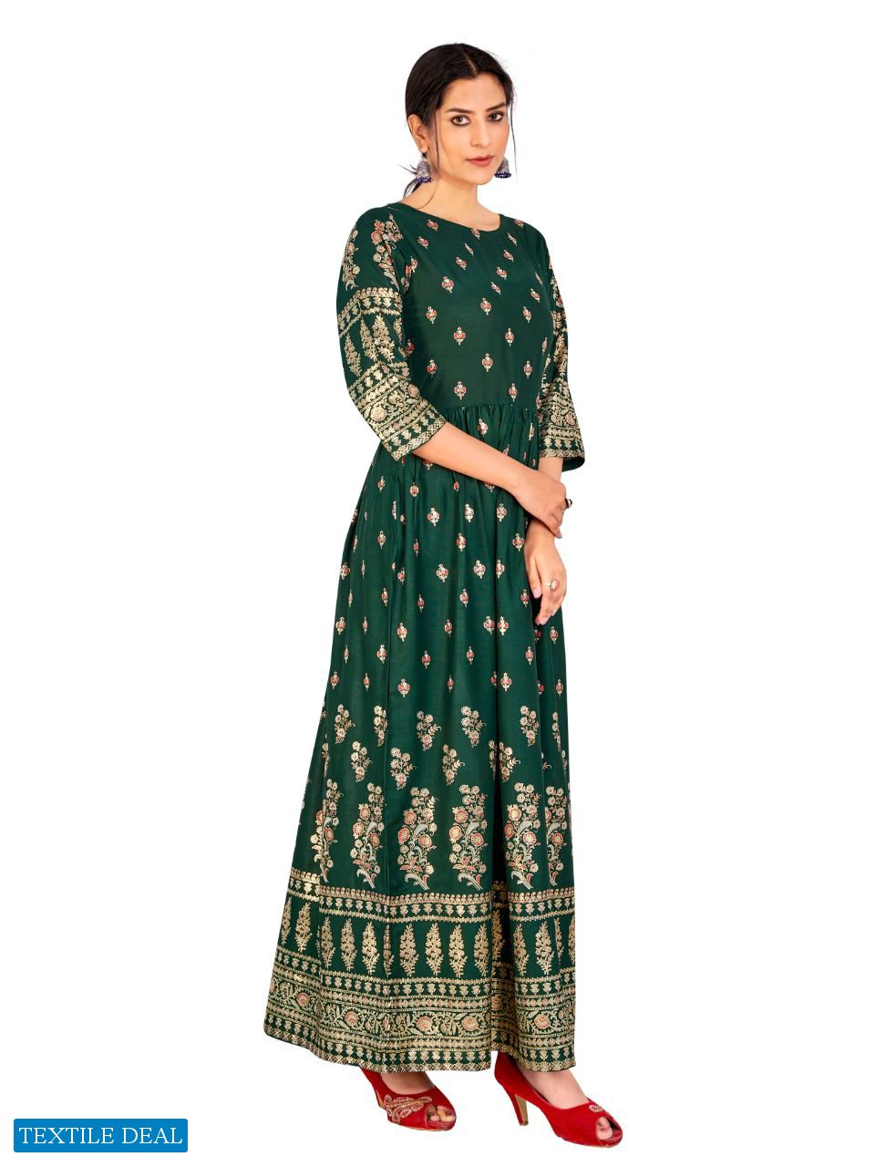 Nazneen Aaina 1023 Series Wholesale 14 Kg Reyon print Gown Catalogs