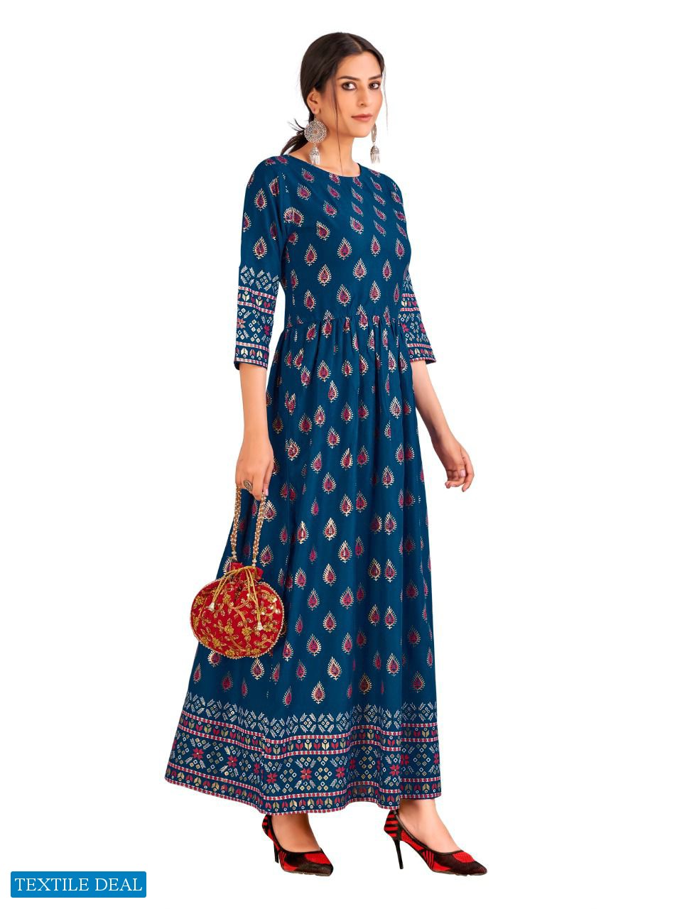 Nazneen Aaina 1023 Series Wholesale 14 Kg Reyon print Gown Catalogs