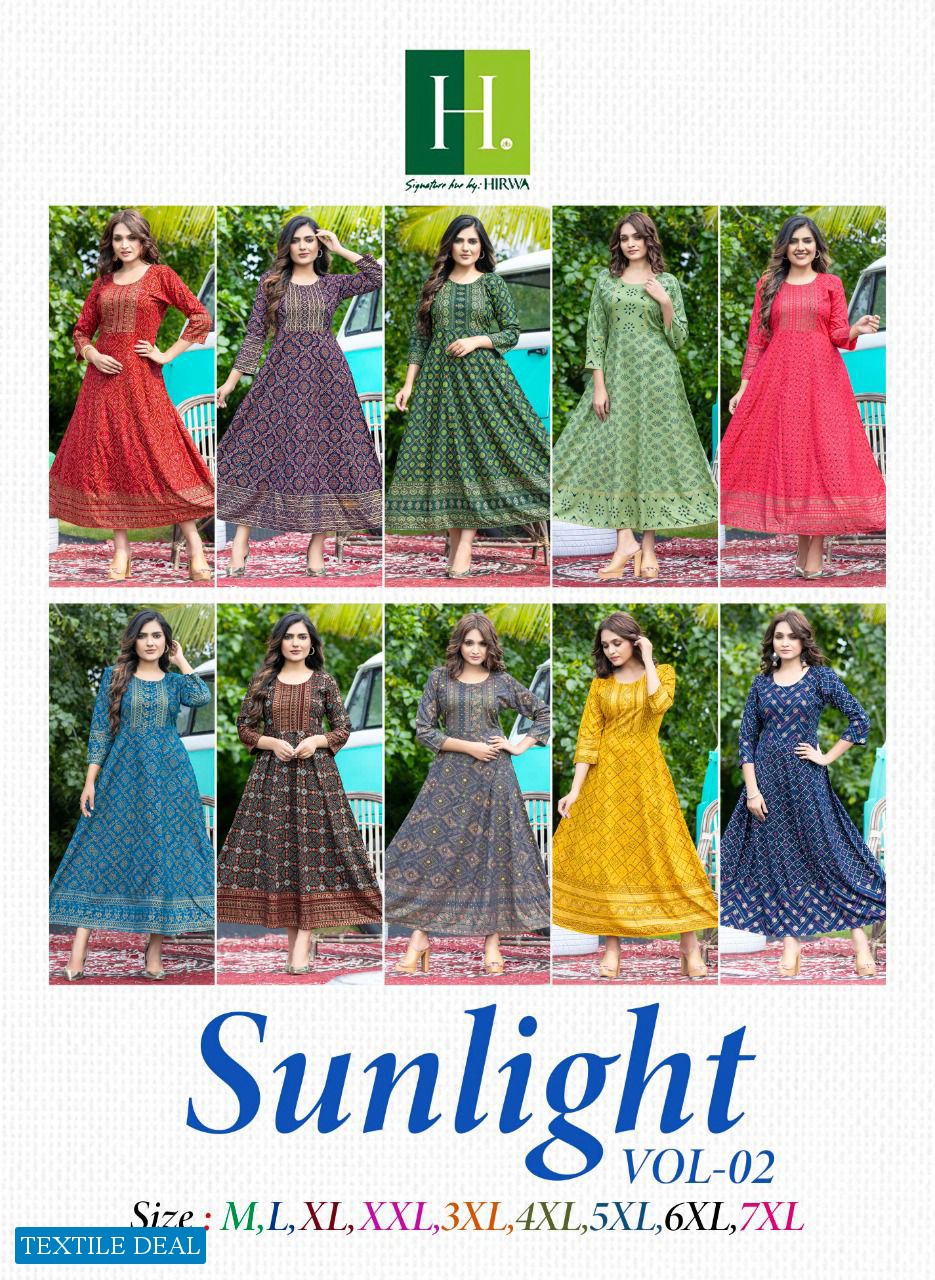 Hirwa Sunlight Vol-2 Wholesale Anarkali Indian Tops