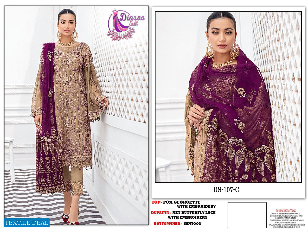 Dinsaa D.no 107 Colour Wholesale Pakistani Concept Salwar Suits