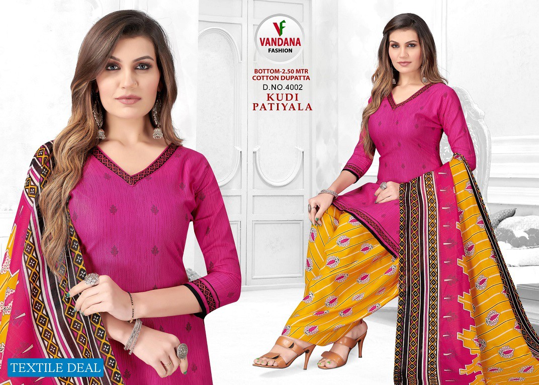 Vandana Kudi Patiyala Vol-4 Wholesale Pure Cotton Dress Material