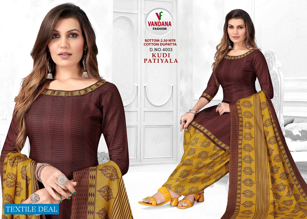 Vandana Kudi Patiyala Vol-4 Wholesale Pure Cotton Dress Material