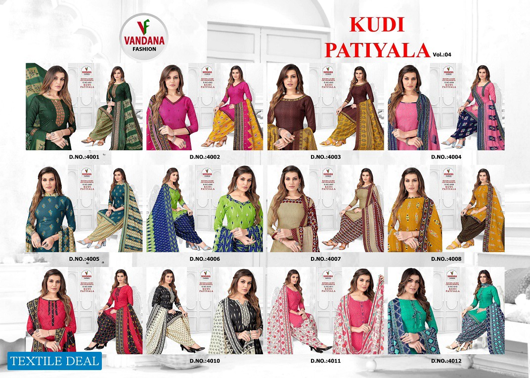 Vandana Kudi Patiyala Vol-4 Wholesale Pure Cotton Dress Material
