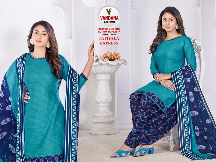 Vandana Patiyala Express Vol-12 Wholesale Pure Cotton Dress Material
