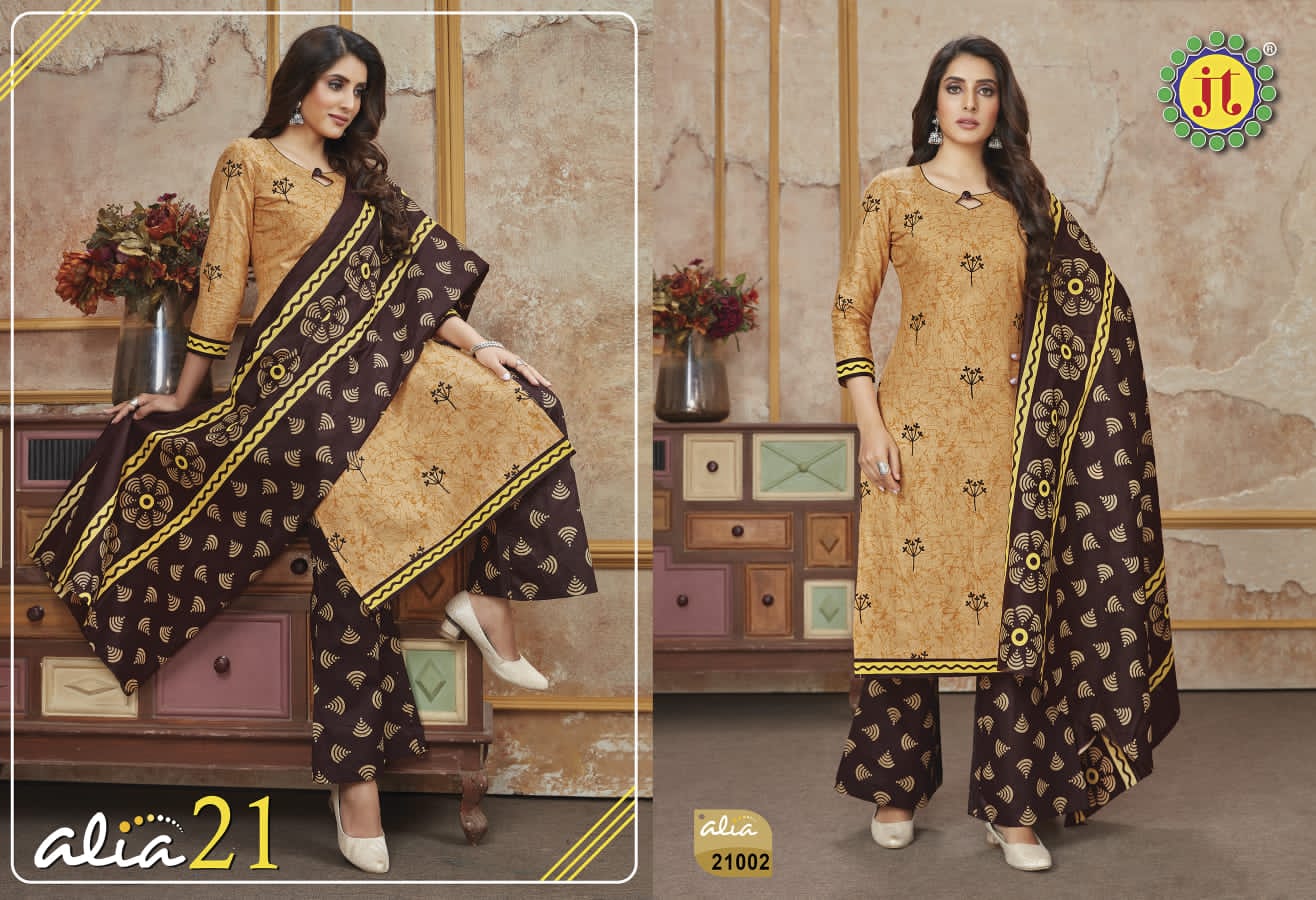 JT Alia Vol-21 Wholesale Pure Cotton Printed Dress Material