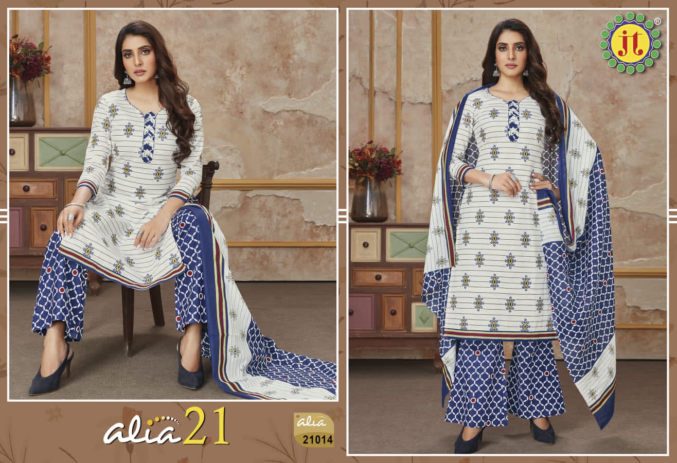 JT Alia Vol-21 Wholesale Pure Cotton Printed Dress Material