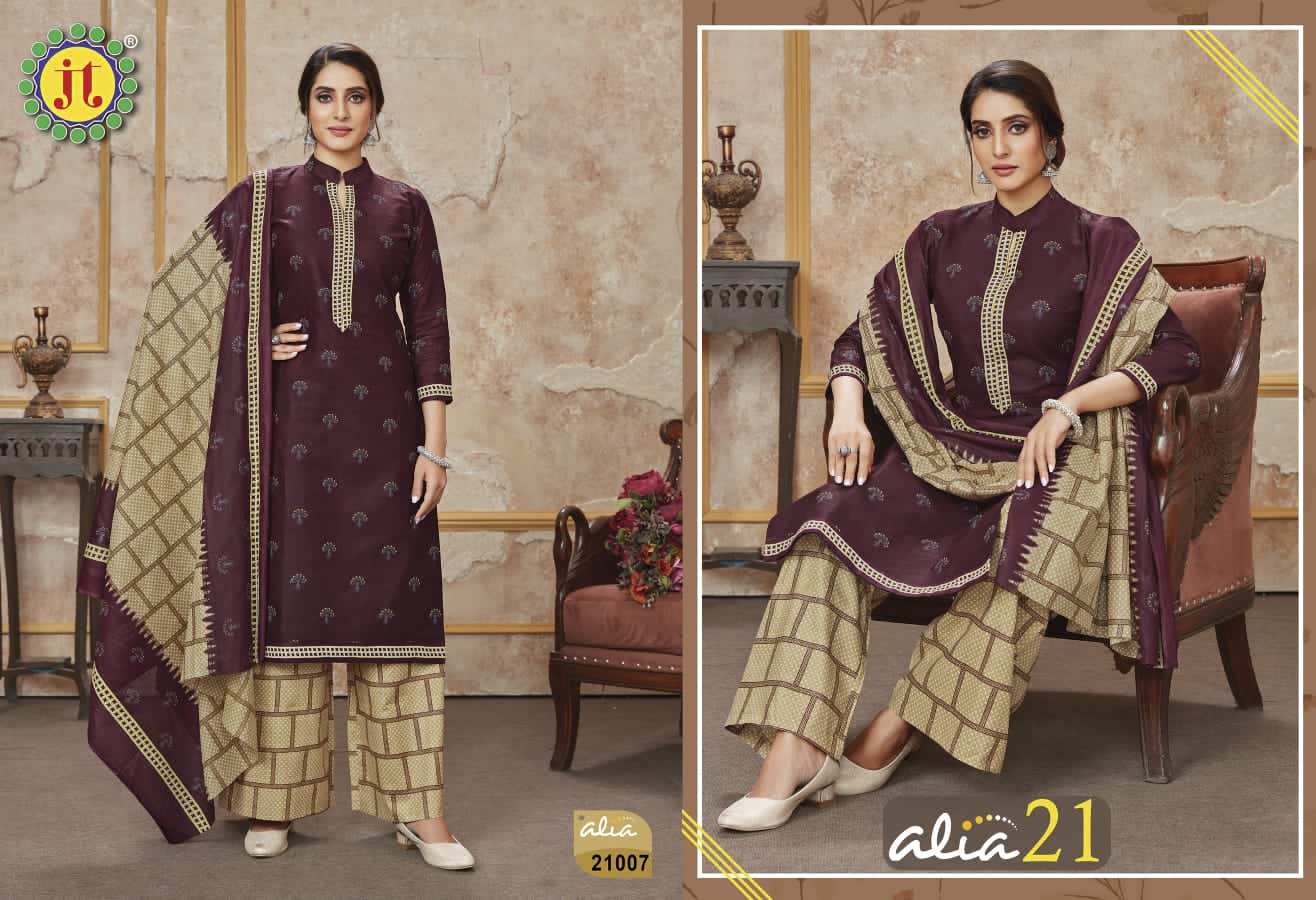 JT Alia Vol-21 Wholesale Pure Cotton Printed Dress Material