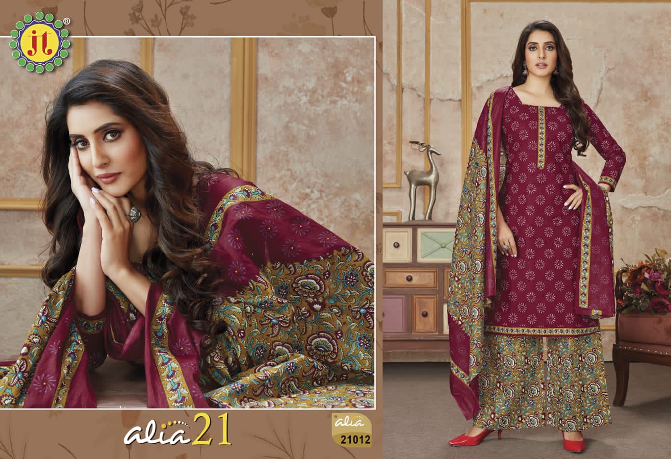 JT Alia Vol-21 Wholesale Pure Cotton Printed Dress Material
