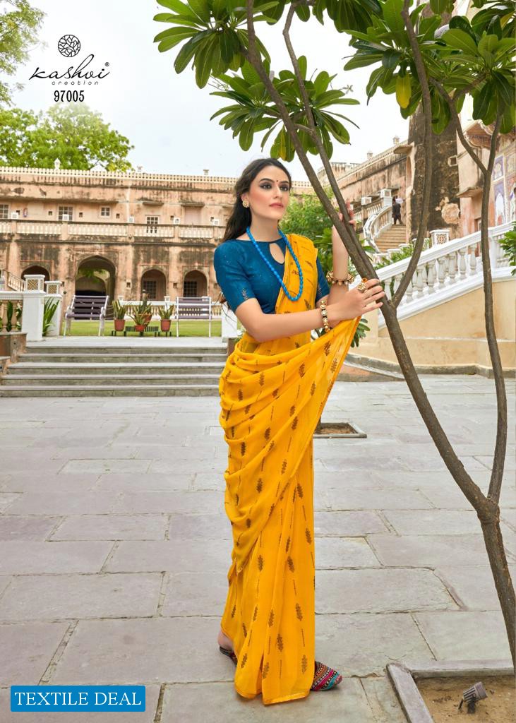 Kashvi Utsav Wholesale Georgette With Antique Copper Zari Sarees