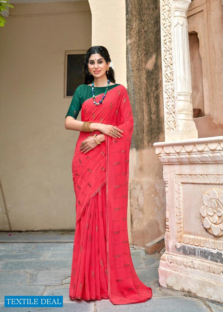 Kashvi Utsav Wholesale Georgette With Antique Copper Zari Sarees