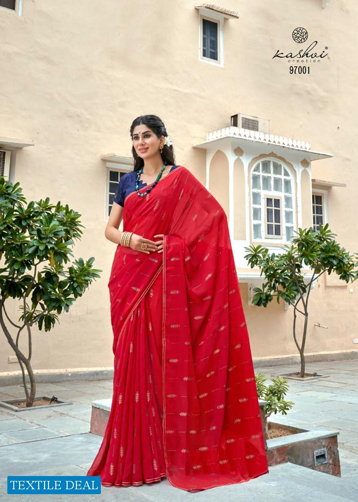 Kashvi Utsav Wholesale Georgette With Antique Copper Zari Sarees