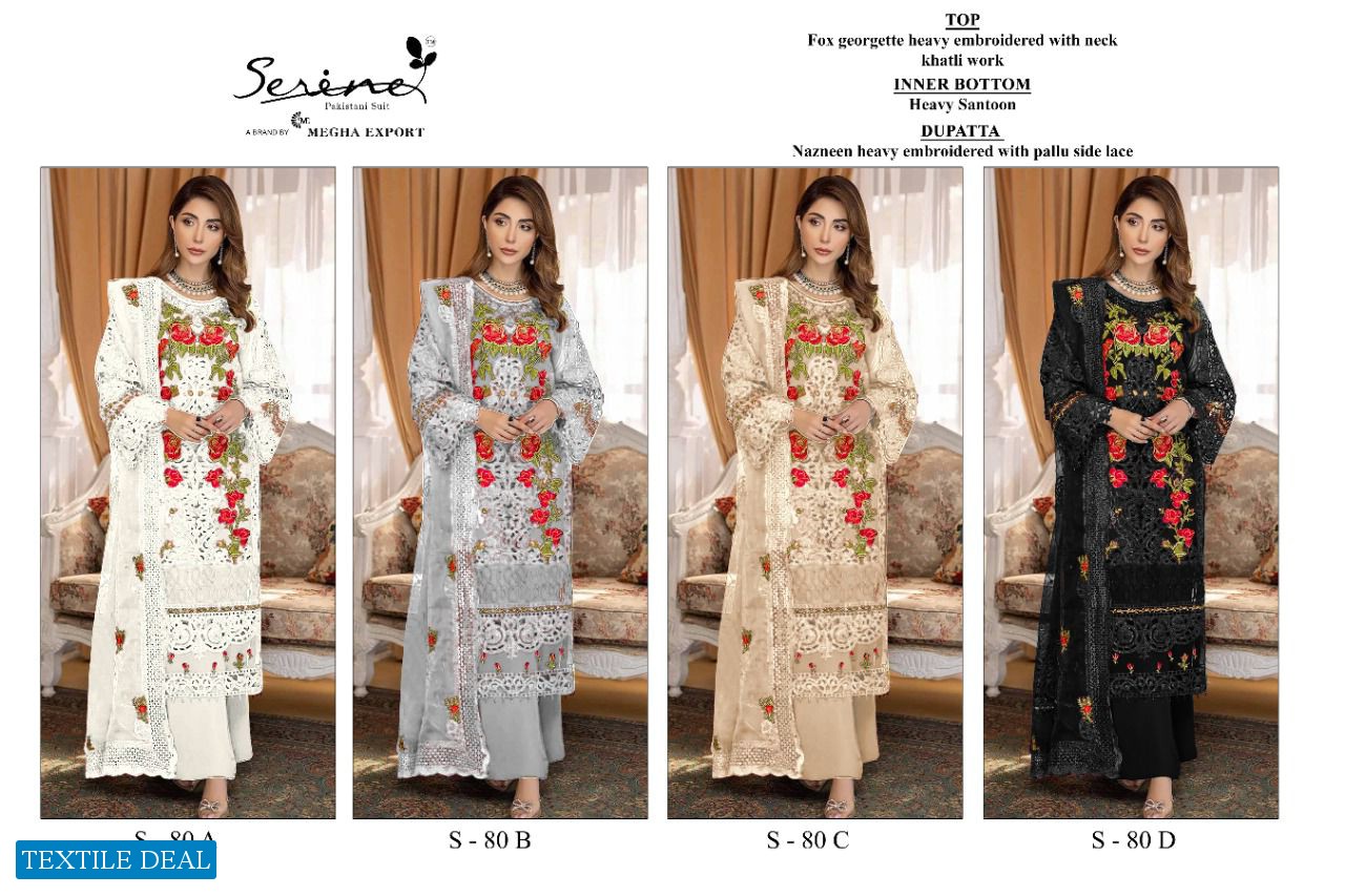 SERINE BY MEGHA EXPORTS S-80 GEORGETTE DESIGNER PAKISTANI SALWAR KAMEEZ