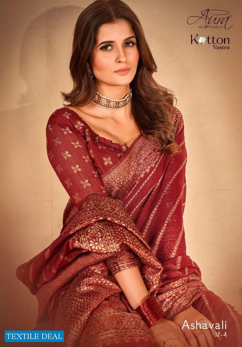 AURA ASHAVALI VOL 4 KOTTON VASTRA DESIGNER FANCY SAREES