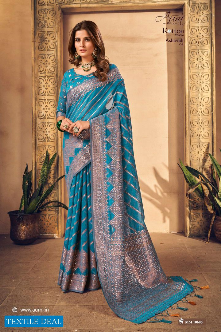 AURA ASHAVALI VOL 4 KOTTON VASTRA DESIGNER FANCY SAREES