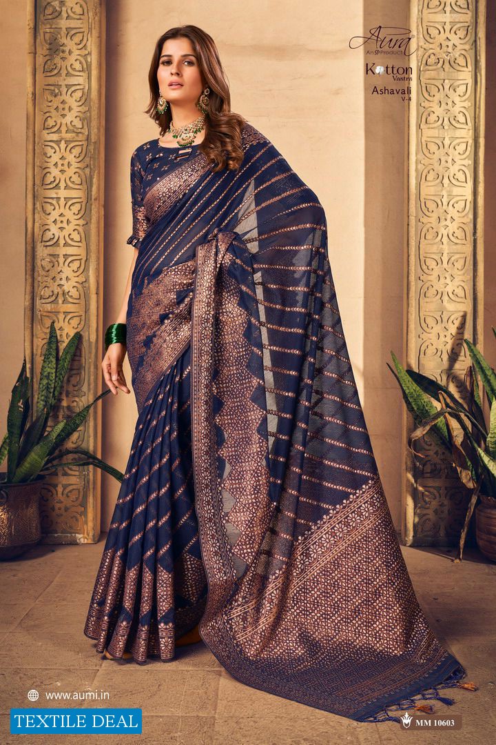 AURA ASHAVALI VOL 4 KOTTON VASTRA DESIGNER FANCY SAREES