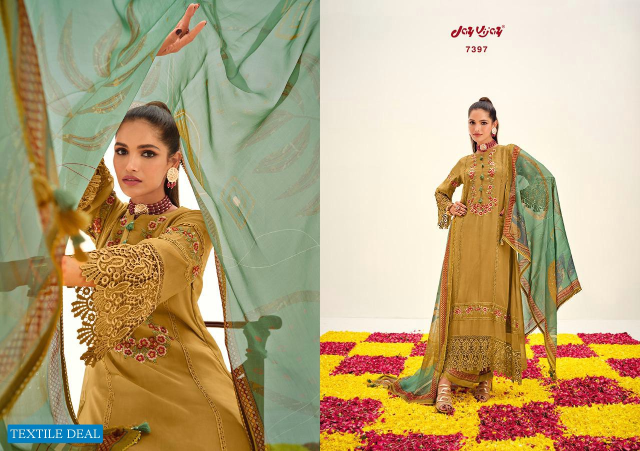 Jay Vijay Naazira Wholesale Orgenza With Work Salwar Suits