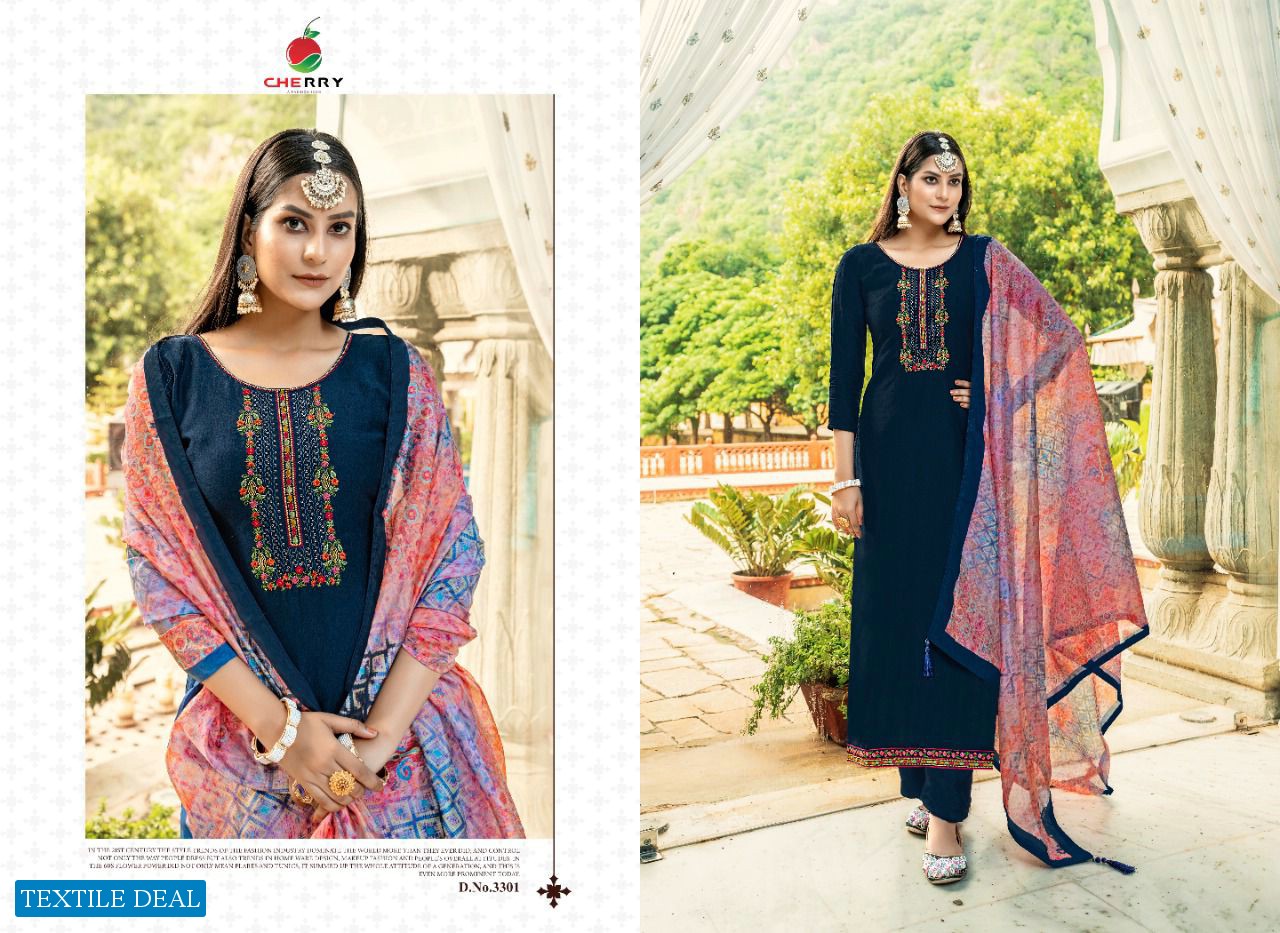 CHERRY SANAYA PARAMPARA SILK WITH WORK DRESS MATERIAL