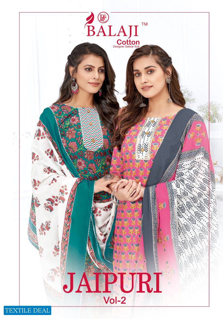 Balaji Jaipuri Vol-2 Wholesale Heavy Lawn Printed Dress Material