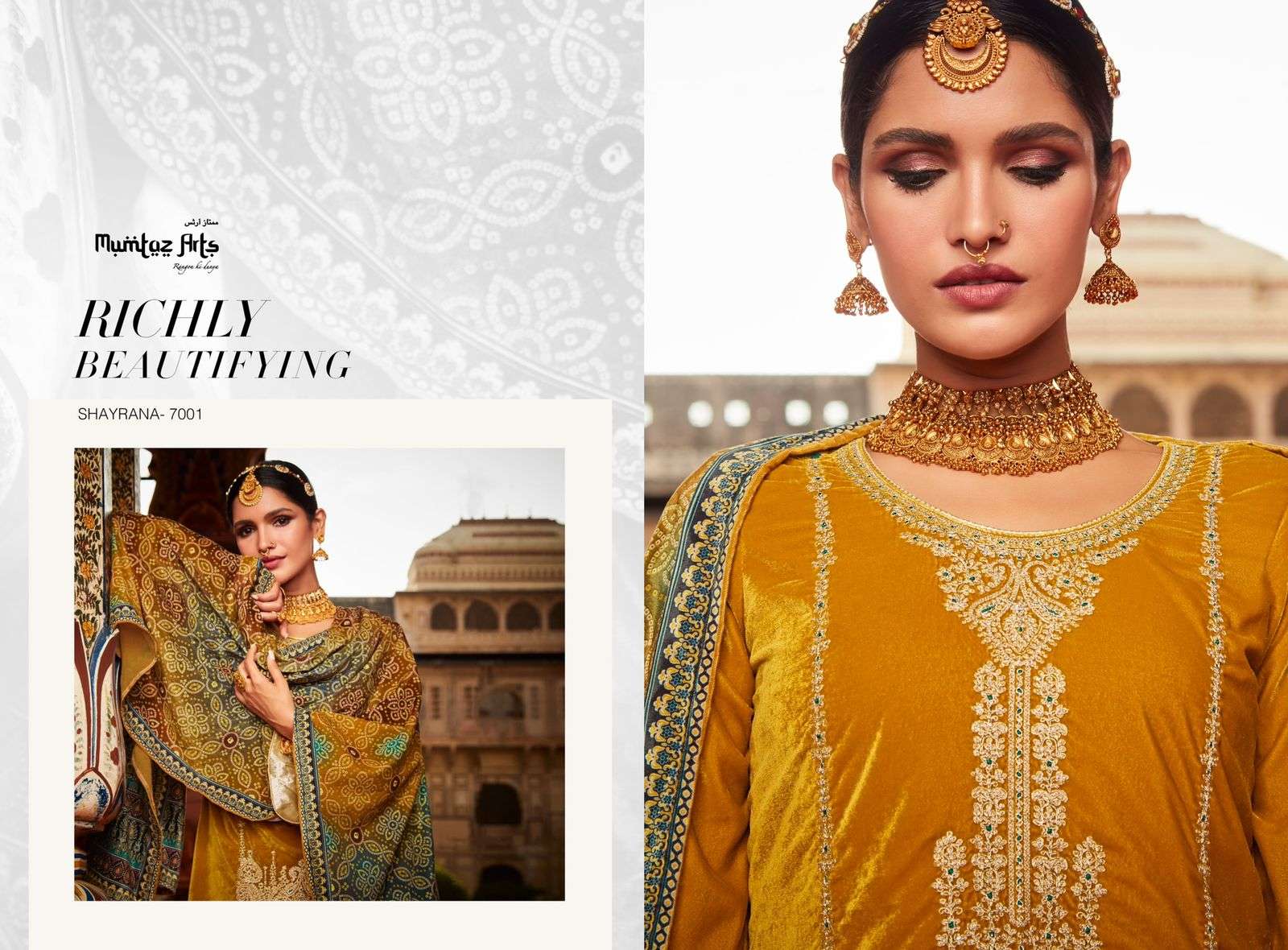 SHAYRANA BY MUMTAZ ARTS VELVET PAKISTANI FANCY SUIT EXPORTER