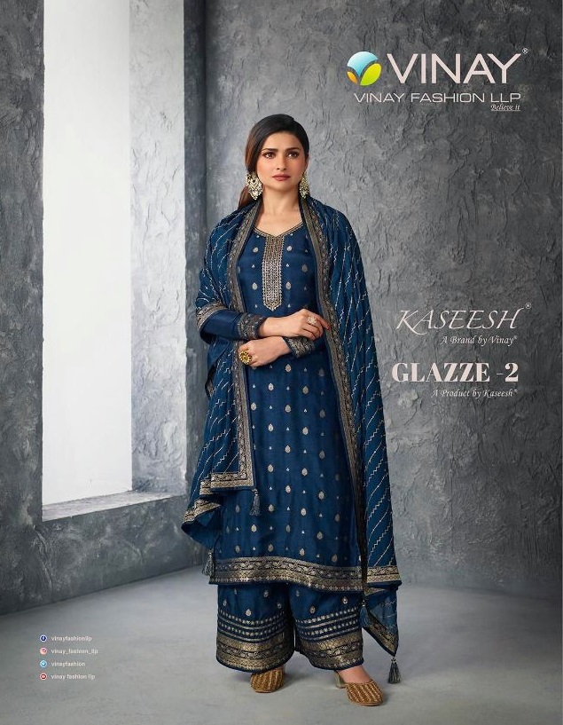 VINAY GLAZZE VOL 2 DOLA JACQUARD EMBROIDERY BEAUTIFUL SALWAR KAMEEZ