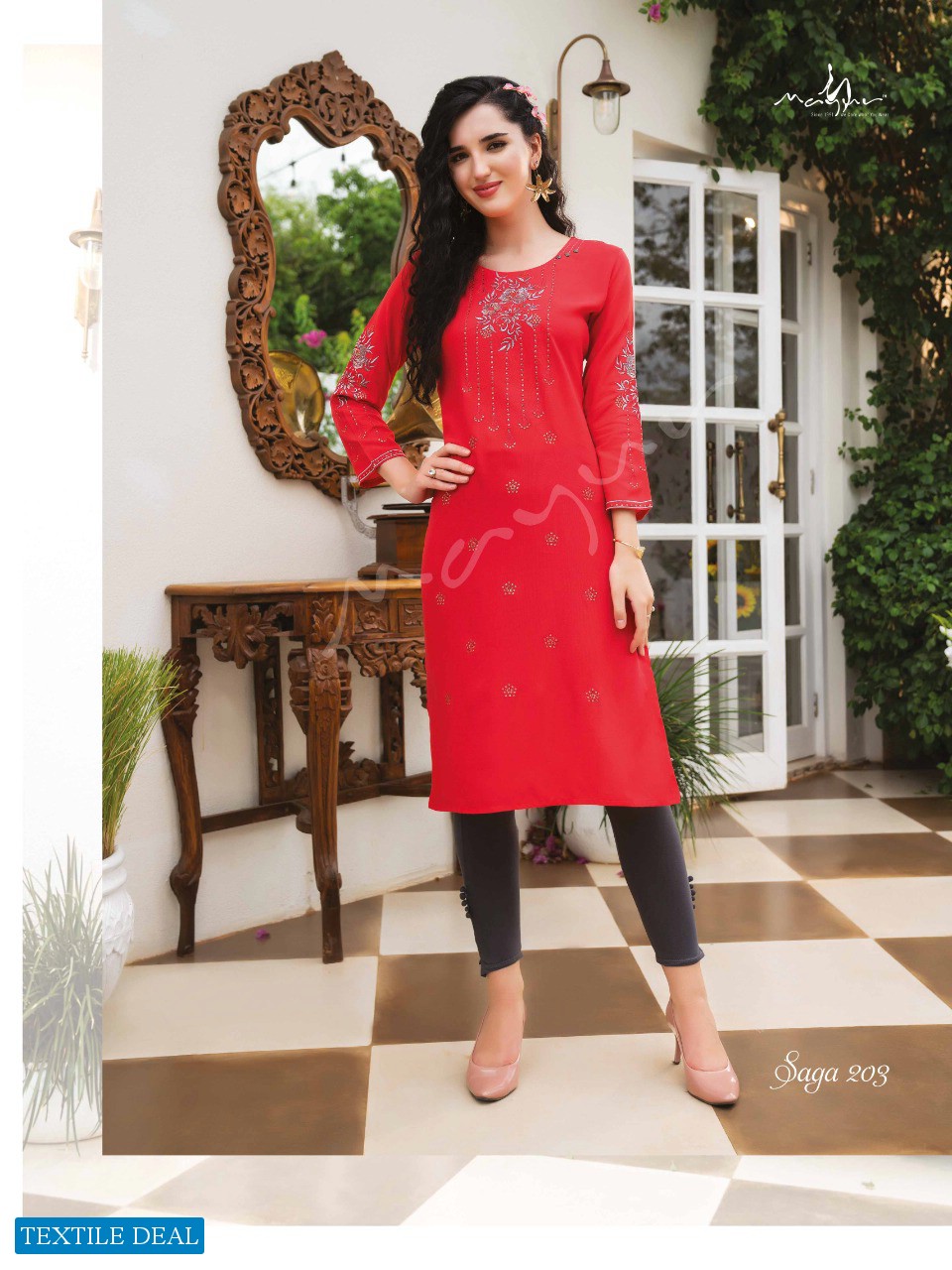 SAGA VOL 2 BY MAYUR RAYON LIVA FABRICS DESIGNER KURTI