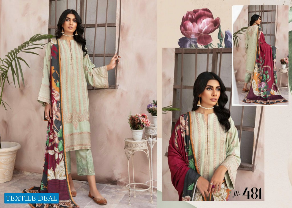 Johra Mahparah Wholesale Leather Patch Slub With Digital Printed Wool Shawl