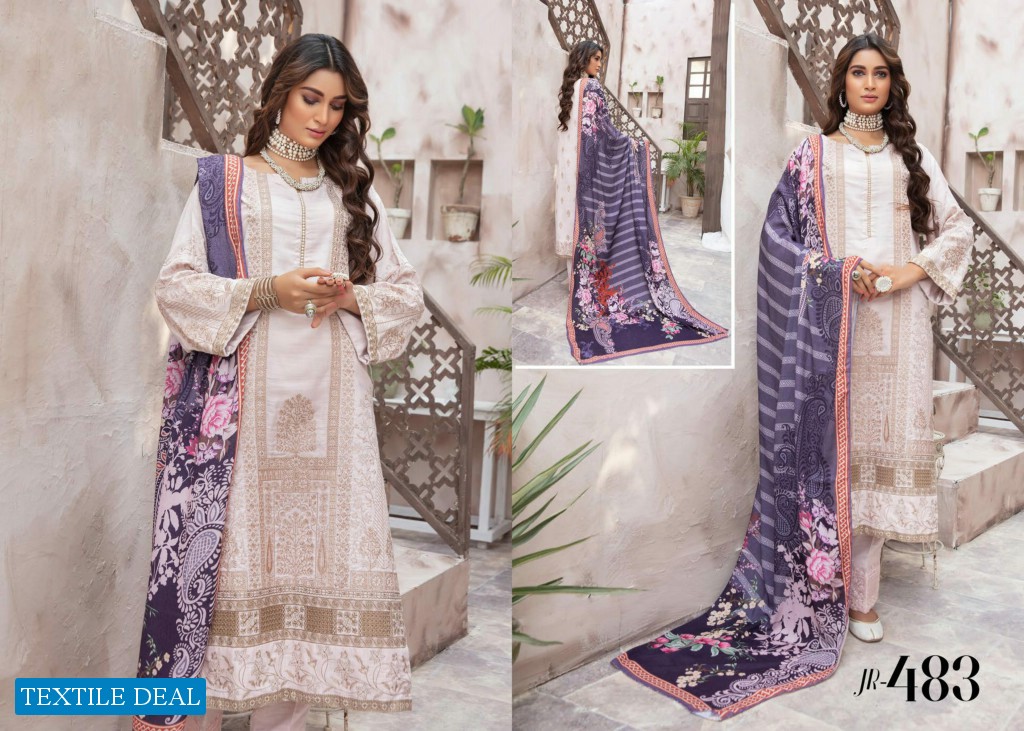 Johra Mahparah Wholesale Leather Patch Slub With Digital Printed Wool Shawl