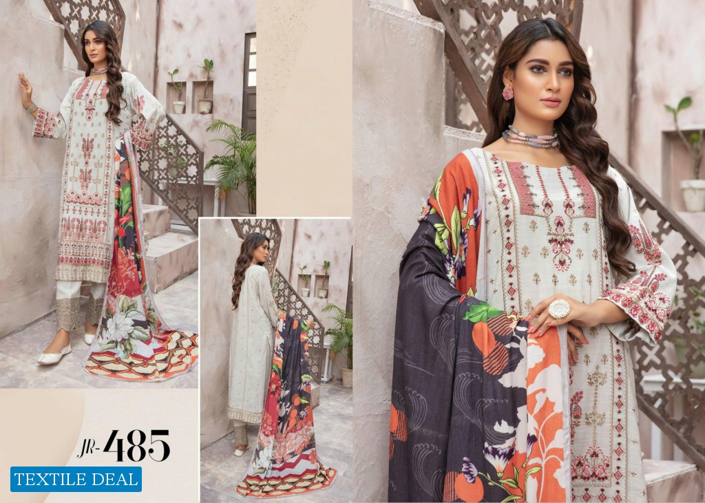 Johra Mahparah Wholesale Leather Patch Slub With Digital Printed Wool Shawl