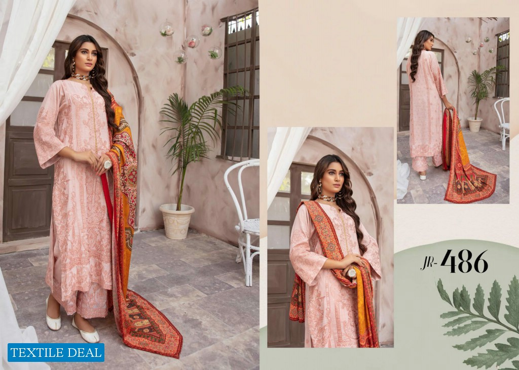 Johra Mahparah Wholesale Leather Patch Slub With Digital Printed Wool Shawl