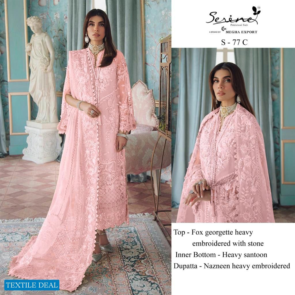 SERINE S-77 BY MEGHA EXPORTS GEORGETTE DESIGNER PAKISTANI DRESSES