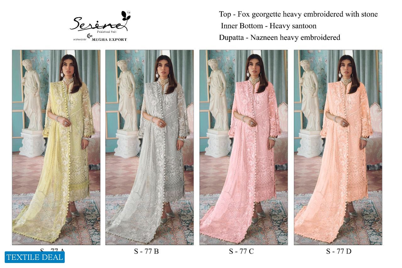 SERINE S-77 BY MEGHA EXPORTS GEORGETTE DESIGNER PAKISTANI DRESSES