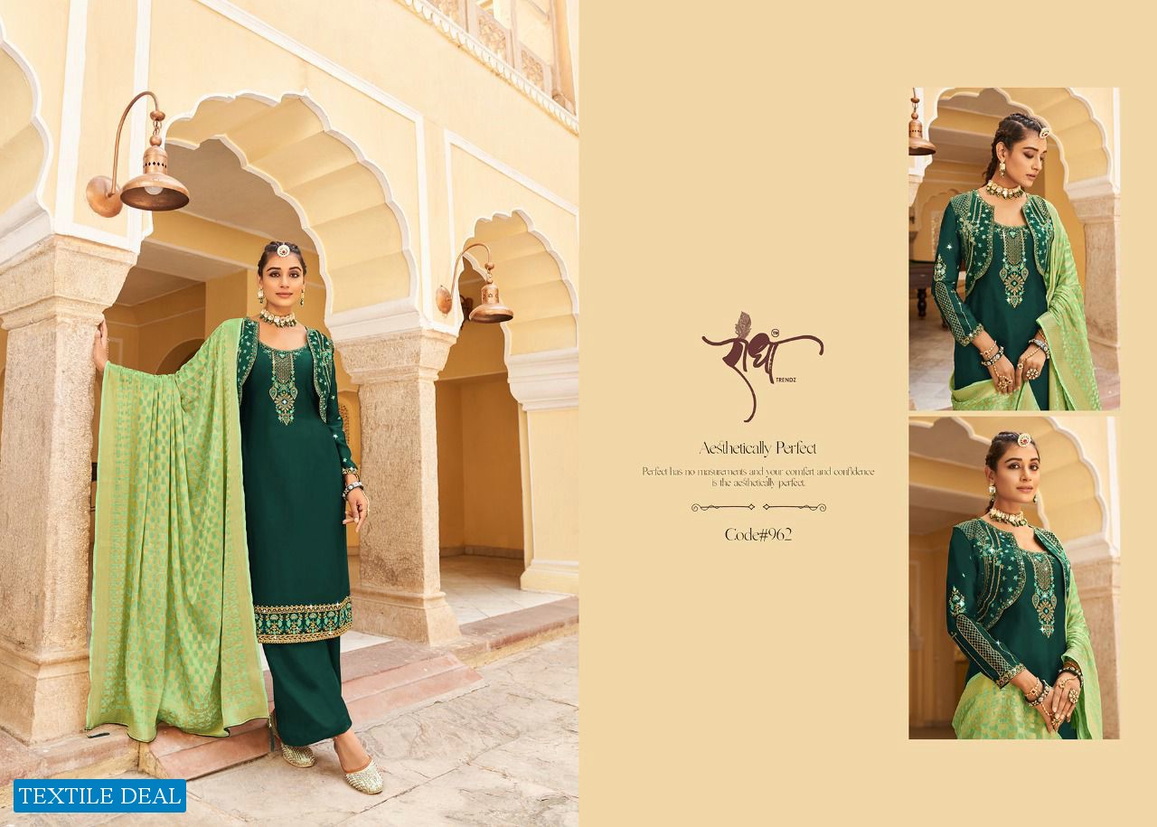 Radha Prem Leela Wholesale Silk Georgette With Embroidery Work Salwar Suits