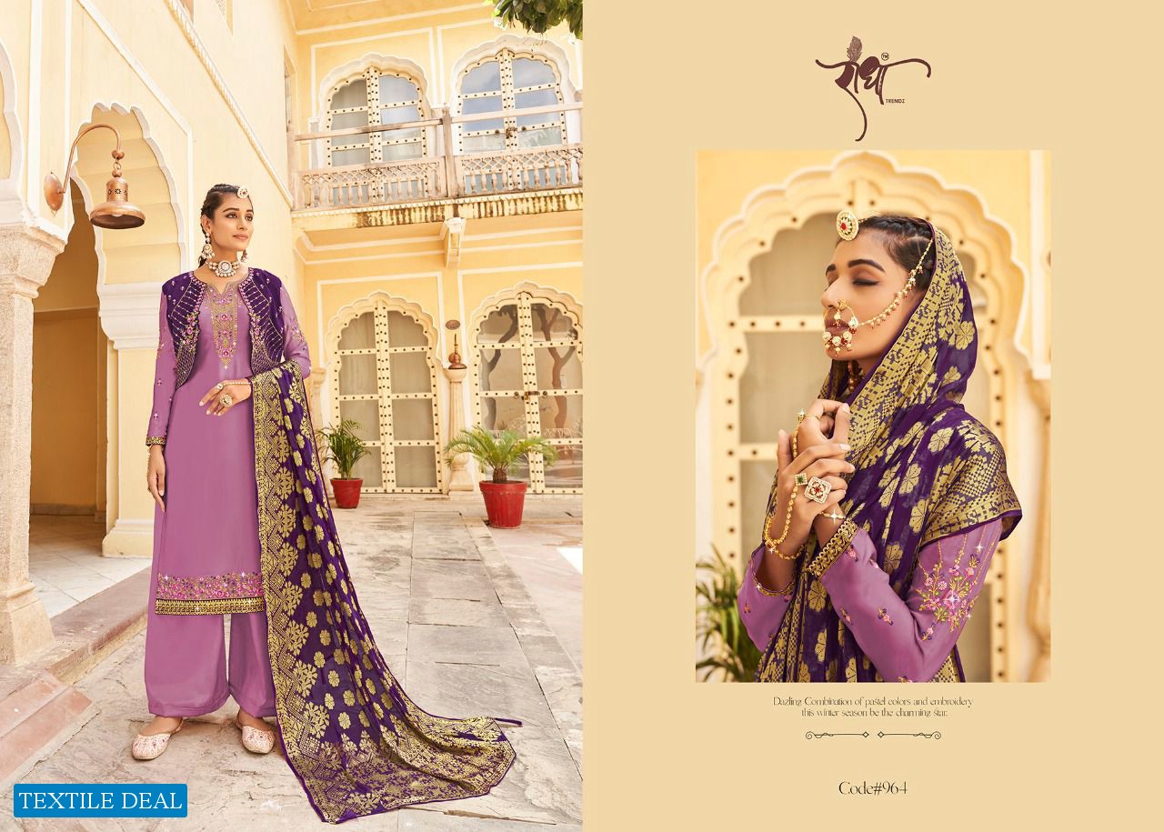 Radha Prem Leela Wholesale Silk Georgette With Embroidery Work Salwar Suits