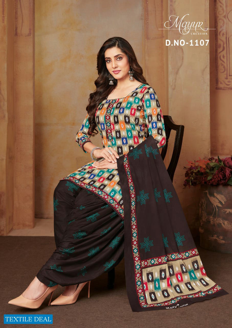 Mayur Ikkat Vol-11 Wholesale Pure Cotton Printed Patiyala Dress Material