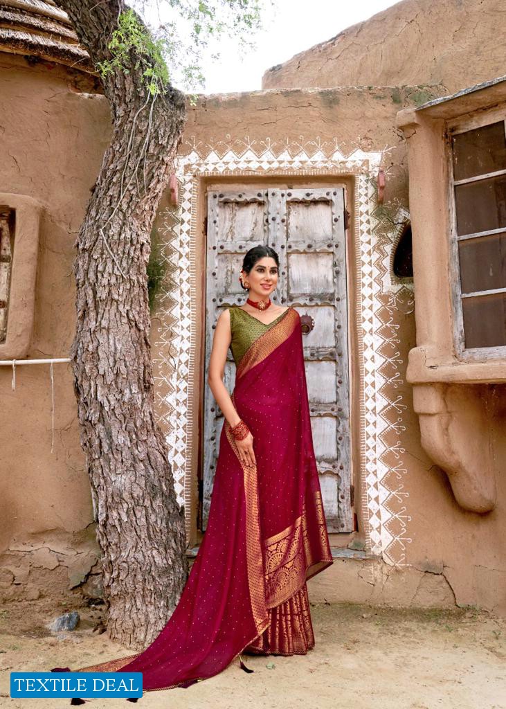 NAMRATA BY KASHVI CREATION CHIFFON BRASSO DESIGNER SAREES