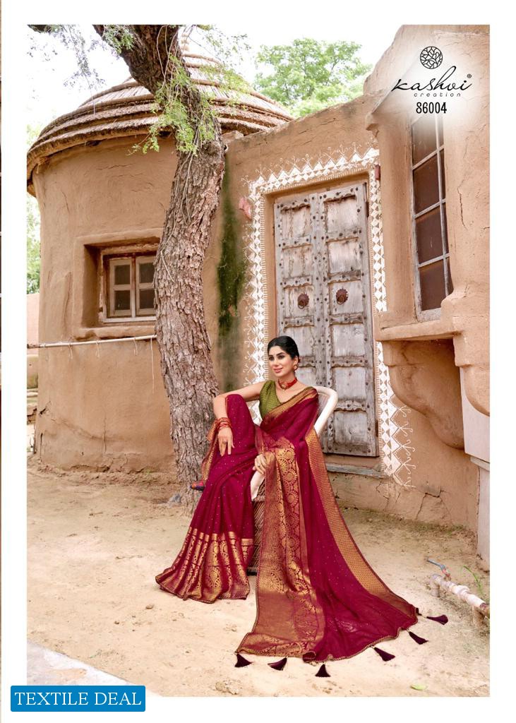 NAMRATA BY KASHVI CREATION CHIFFON BRASSO DESIGNER SAREES
