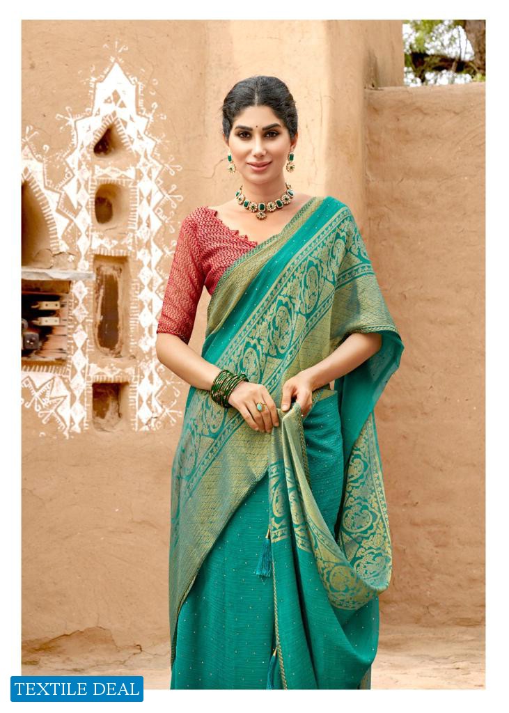 NAMRATA BY KASHVI CREATION CHIFFON BRASSO DESIGNER SAREES