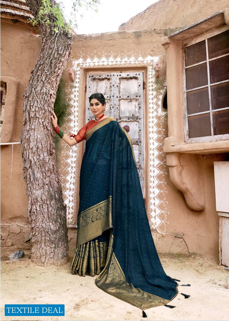 NAMRATA BY KASHVI CREATION CHIFFON BRASSO DESIGNER SAREES