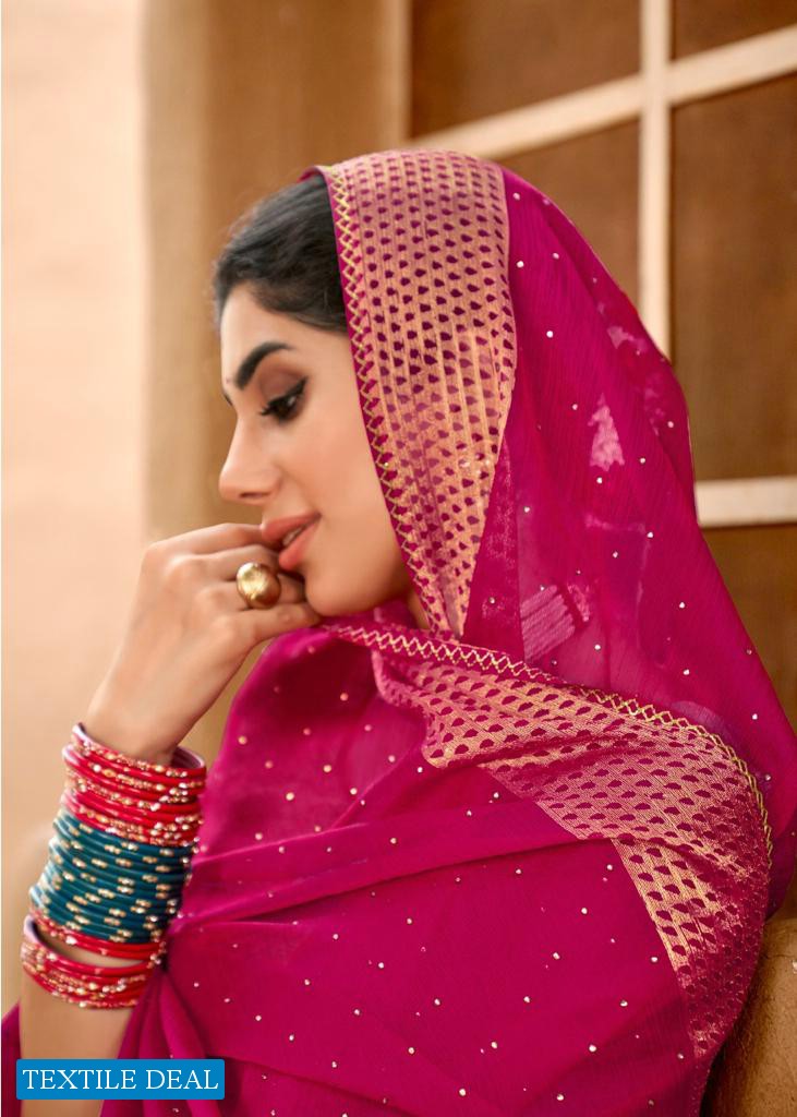 NAMRATA BY KASHVI CREATION CHIFFON BRASSO DESIGNER SAREES