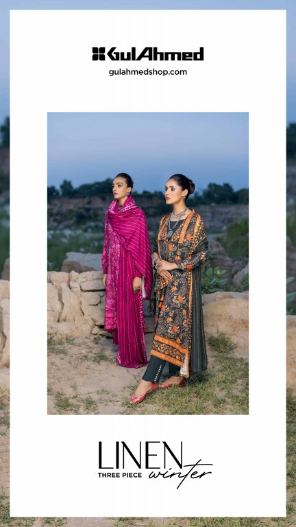 Gul Ahmed Linen Winter Collection 2022 Original Pakistani Salwar Suits