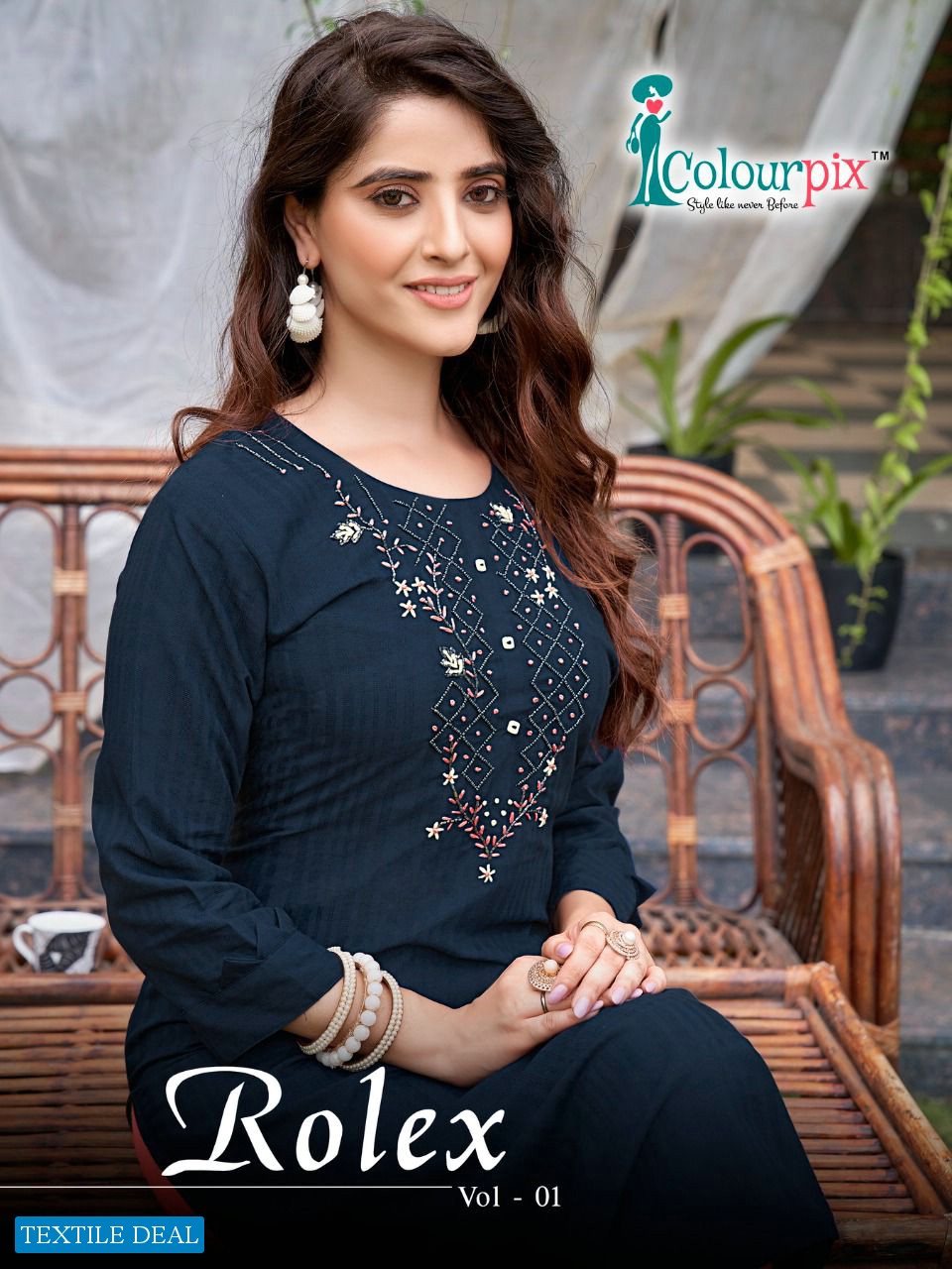 Colourpix Rolex Vol-1 Wholesale Viscose Reyon Long Kurtis